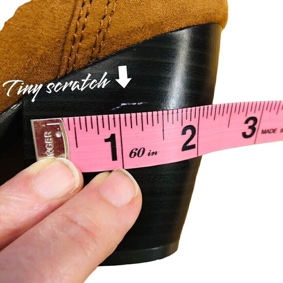 C.R. Women's Ankle Bootie, Size (8) 3" Heel, Faux Suede, Lace-up, Brown #S4 - Picture 5 of 8